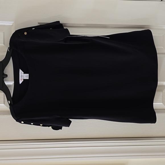 LIZ CLAIBORNE BRAND WOMEN'S BLACK SHORT SLEEVE TOP SIZE XS - Picture 4 of 16